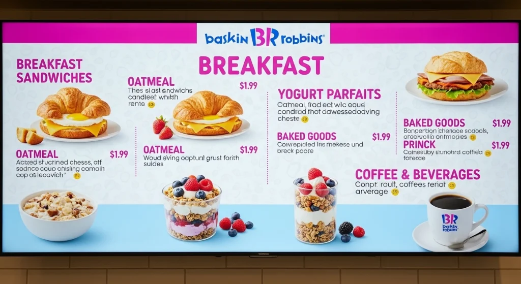 Baskin -Robbins breakfast menu