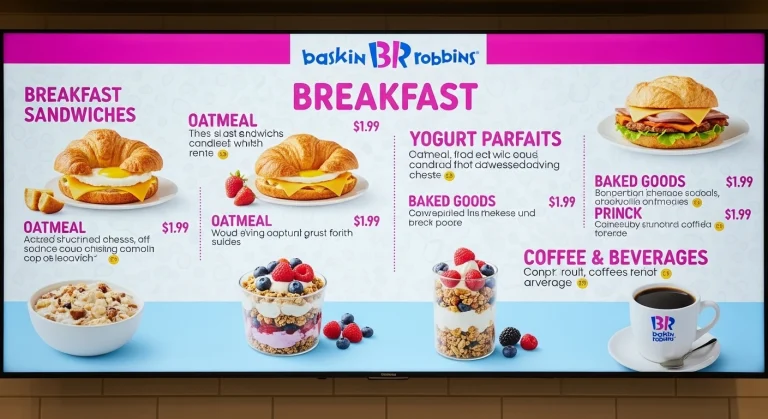 baskin robbin breakfast menu