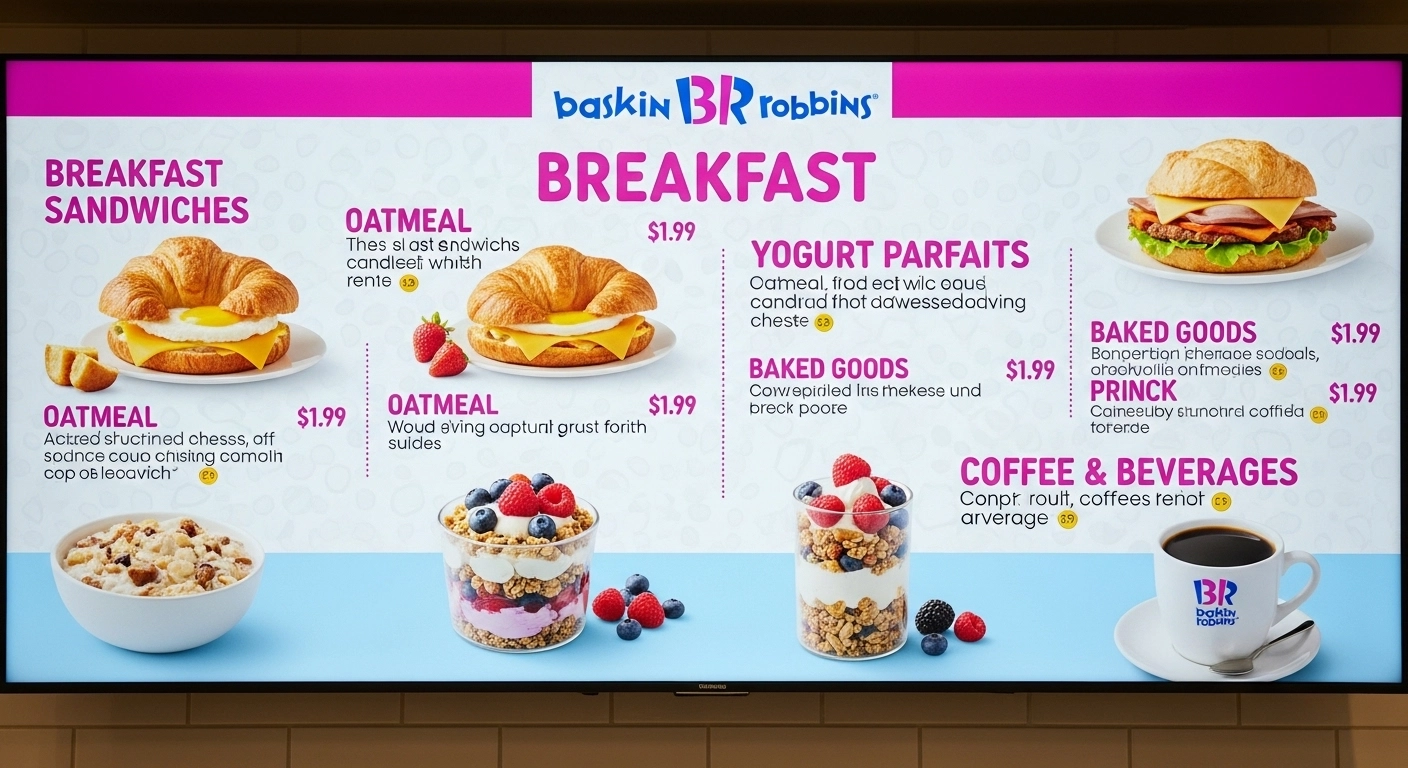 baskin robbin breakfast menu